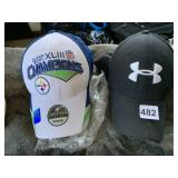 NEW STEELER CHAMPION HAT AND UNDER ARMOR HAT