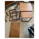 3 TEAK NESTING TABLES 2 NEED PUT TOGETHER