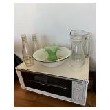 GLASS PITCHER, TOASTER OVEN, HEINZ JARS