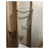 WOOD BOARDS LARGE LINK CHAIN ETC.