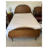 TWIN SIZE BED W/ CURVED FOOTBOARD