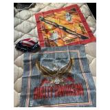 HARLEY DAVIDSON SCARVES WHITE AND BLUE SKULL CAP