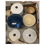 VINTAGE STOCK POT, PORCELAIN POT, CROCK