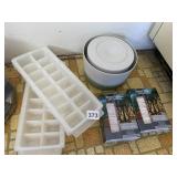 MIXING BOWL, CUBE TRAYS, WIRE LIGHTS