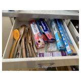 FREEZER PAPER, FOIL. WOOD SPOONS, ETC.