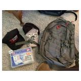 BACKPACK, HATS, FIRST AID KIT