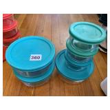 ROUND FOOD STORAGE W/ PLASTIC LIDS