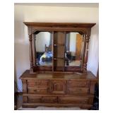 PINE DRESSER W/ MIRRORED BACK 2 PC.