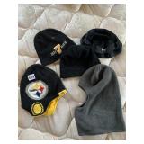 FIVE HATS INCLUDING STEELERS