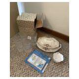 SUGAR BOWL, GLASSES, PLATE COVER