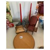 CHAIR SPOOL HOLDER, CANDLE HOLDER