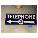 PORCELAIN VINTAGE BELL TELEPHONE SIGN