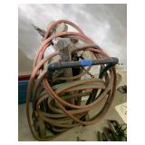 OXYGEN AND ACETYLENE TANKS WITH HOSE GAGE AND