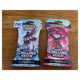 TWO SEALED POKï¿½MON TRADING CARD PACKS CHILLING