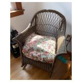 WICKER ARMCHAIR W/ CUSHION