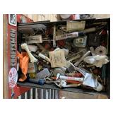 TAPE MEASURE, TIE DOWNS, DRAWER CONTENTS