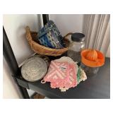 GLASS JAR, HOT MITï¿½S, BASKETS