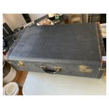SUITCASE W/ LEATHER TRIM