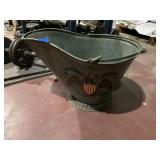 COAL BUCKET WITH EAGLE PAINTED ON SIDE