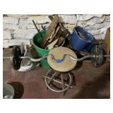 LIFTING BAR WITH WEIGHTS, BAR STOOL