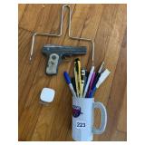 TOY PISTOL, PENS, ETC.