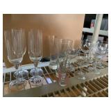 CHAMPAGNE AND WINE GLASSES