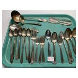 SILVER PLATE LADLES AND FLATWARE PIECES