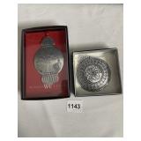 TWO HANDMADE WENDELL AUGUST ORNAMENTS