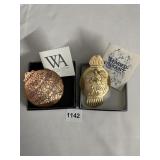 2 WENDELL AUGUST ORNAMENTS ONE BRONZE ONE COPPER