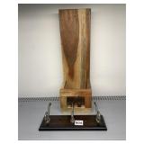 WOOD BOARD W/ HOOK AND IRON CENTER WALL ORGANIZER