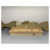 RECTANGLE WOOD BASKET W/ HANDLES