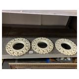 3 ROUND 8 INCH WALL MIRRORS PLASTIC FRAME
