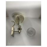 SILVER WALL FIXTURE W/ SHADE & ROSE BOWL