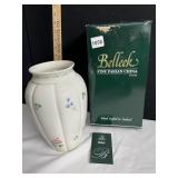 BELLEEK 10" EMERALD ISLE VASE W/ BOX