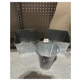 THREE GALVANIZED PLANTERS
