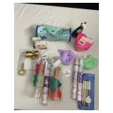 BAR SET, DECORATIVE CAT, FLOCKED HEART SHAPED