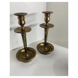 BRASS CANDLE STICK HOLDERS 12.5" H, HEAVY