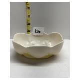 BELLEEK OVAL SHELL DESIGN BOWL - BROWN MARK 5.5"