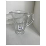CLEAR GLASS PITCHER 7.5" H