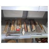 VINTAGE CLEAVER WITH THREE BRASS HANDLE, SLEDGE,