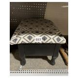 BLACK/WHITE OTTOMAN 9 H X 11 X 15" W
