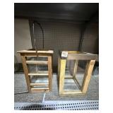 2 HANGING LANTERNS 7" WIDE BY 14"H ONE W/ HANDLE