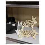WOODEN DRAWER AND EASTER Dï¿½COR AND TWO GNOMES