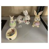 BUNNY RABBITS INCLUDING NESTING EGG BUNNY WITH
