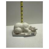 BELLEEK SITTING POLAR BEAR #2 6" L BROWN MARK