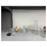 GLASS JARS, BIRD ETC.