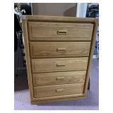 OAK CHEST OF DRAWERS 50" H X 36" W X 18" D