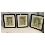 THREE NICHE FRAMED PRINTS PARIS WINDOW SCENES