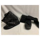 MADDEN GIRL SIZE 9 SEQUINED BOOTS, SIDE ZIPPER