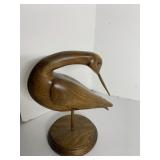 WOODEN CARVED BIRD SIGNED BILL SLACK 1995